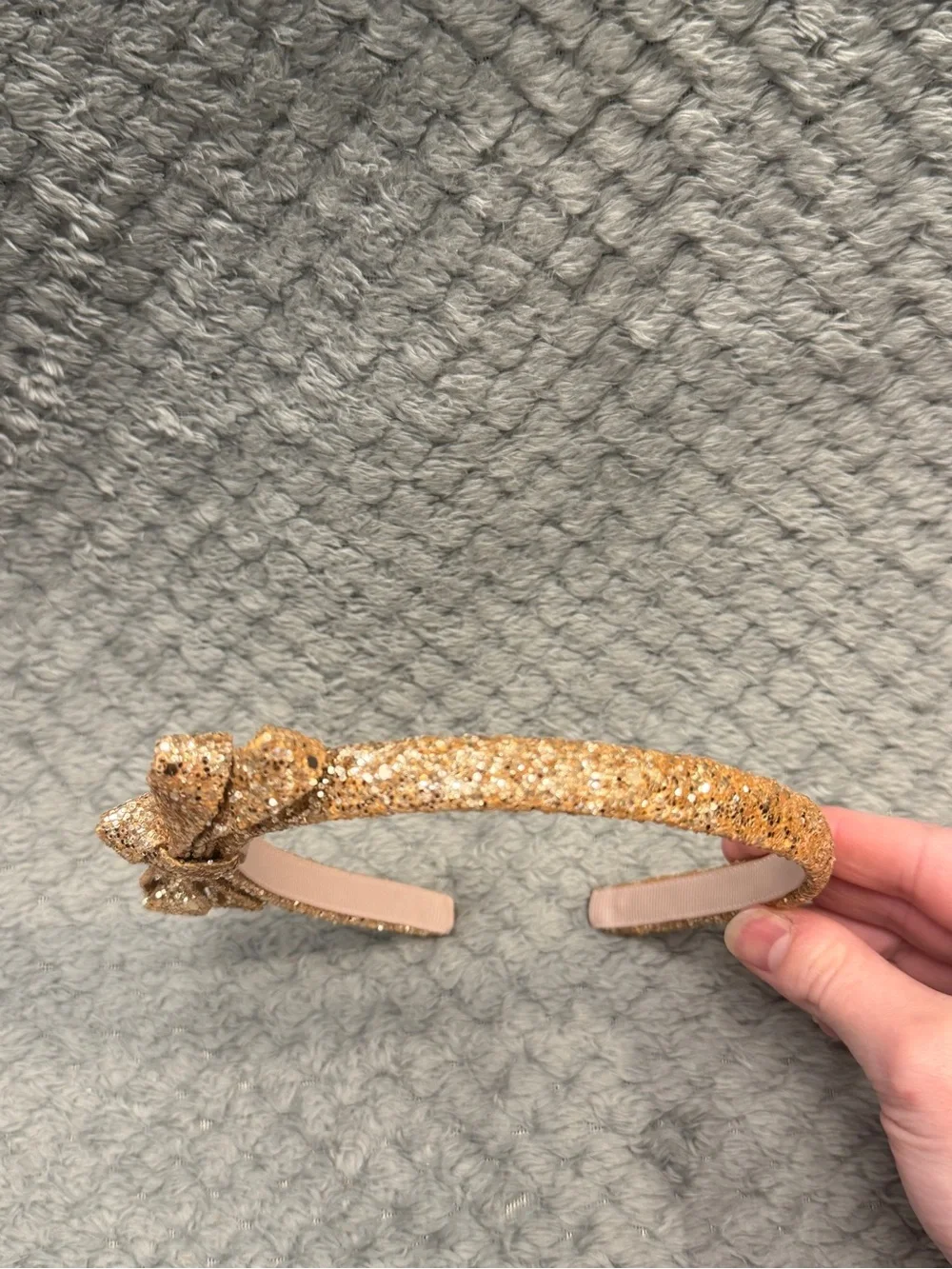 Glitter Rose Gold Bow Headband for Girls Hair Accessory Casual Formal unbranded
